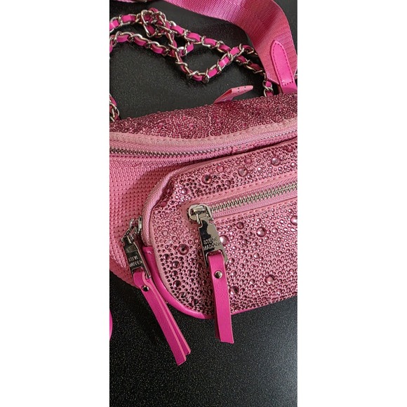 Steve Madden Women Maxima Crossbody Handbag, Small Clutch Fanny Pink Rhinestone - Picture 3 of 7